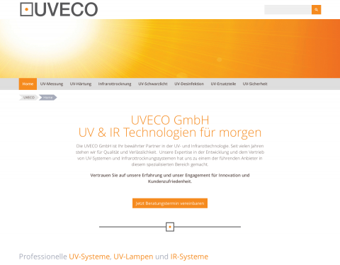 Website-Vorschau von UVECO - UV-Schwarzlicht - Strahler