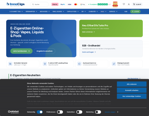 Website-Vorschau von Freude beim Rauchen mit E-Zigarette