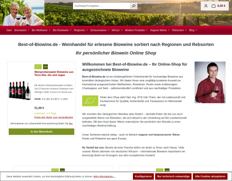 Website-Vorschau von Weinhandel Best-of-biowine.de
