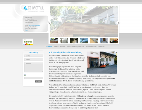 Website-Vorschau von Metallbau Südtirol - CE Metall in S