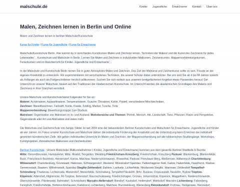 Website-Vorschau von Berlin malen für kinder