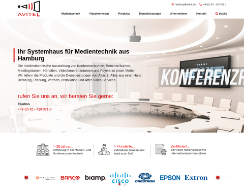 Website-Vorschau von Konferenzraumtechnik & Praesentationstechnik