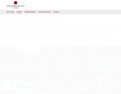 Website-Vorschau von Steuerberatung Lehnick in Witten