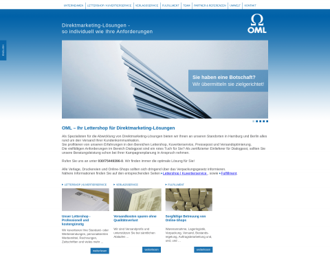 Website-Vorschau von Lettershop OML GmbH