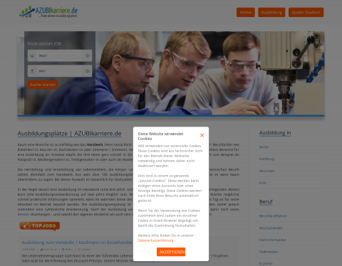 Website-Vorschau von AZUBIkarriere.de