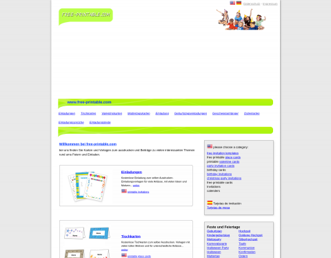 Website-Vorschau von Einladungen und kostenlose Vorlagen