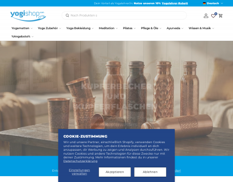 Website-Vorschau von Yogamatten und mehr von Yogishop