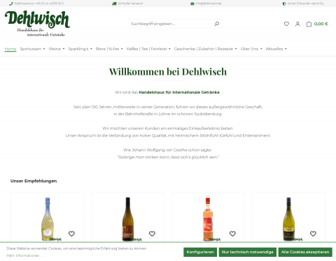 Website-Vorschau von Dehlwisch Getraenkehandelshaus