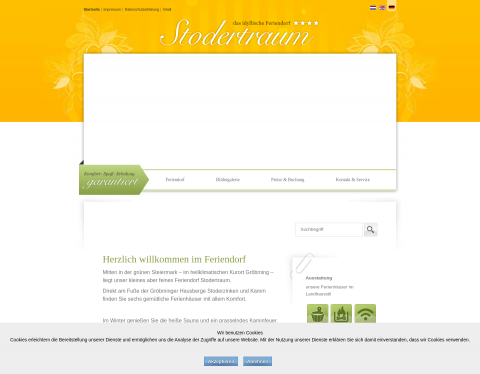 Website-Vorschau von Feriendorf Stodertraum