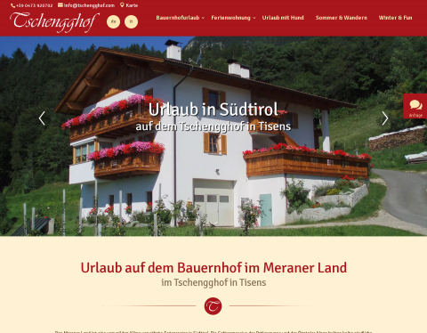 Website-Vorschau von Bauernhof in Tisens ? Tschengghof