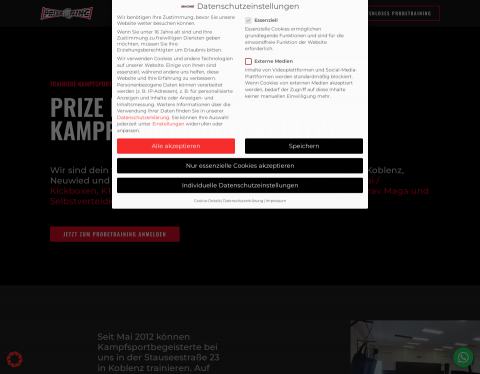 Website-Vorschau von PRIZE-RING Kampfsportschule Koblenz