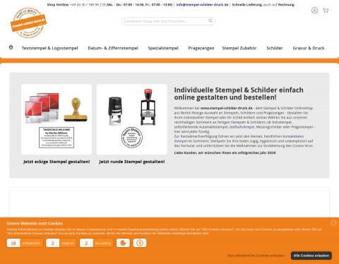 Website-Vorschau von Stempel Freiberg Shop