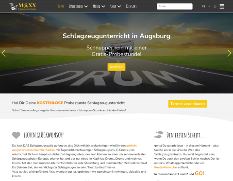 Website-Vorschau von Maxx Schlagzeugzentrum