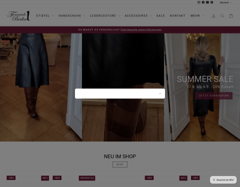 Website-Vorschau von Fernando Berlin - Stiefel nach Mass