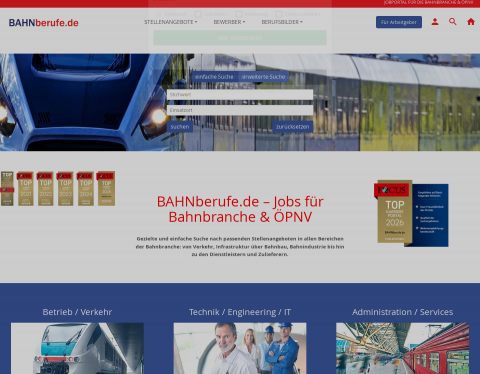 Website-Vorschau von Stellenmarkt Eisenbahn / ÖPNV
