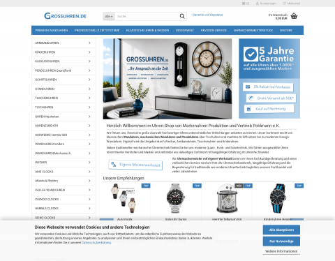 Website-Vorschau von In grossen Uhren ganz gross