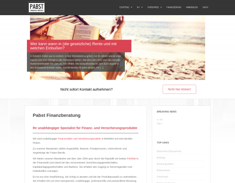 Website-Vorschau von Pabst Finanzberatung - Finanzmakler