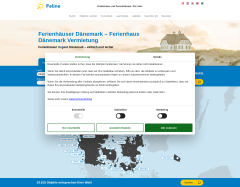 Website-Vorschau von Feline Holidays Ferienhausvermittlu