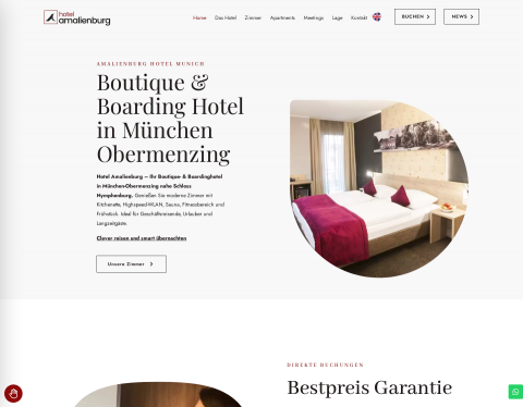 Website-Vorschau von Business-Hotel Amalienburg in München