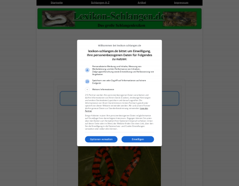 Website-Vorschau von Schlangen A bis Z