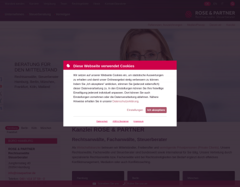 Website-Vorschau von Kanzlei ROSE & PARTNER LLP