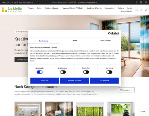 Website-Vorschau von La-Melle.. fashion blinds