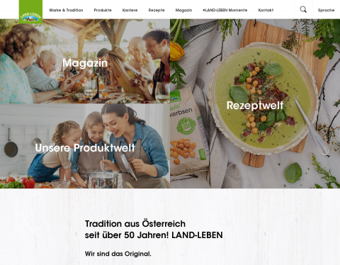 Website-Vorschau von LAND-LEBEN Backerbsen, Croutons sowie Frittaten