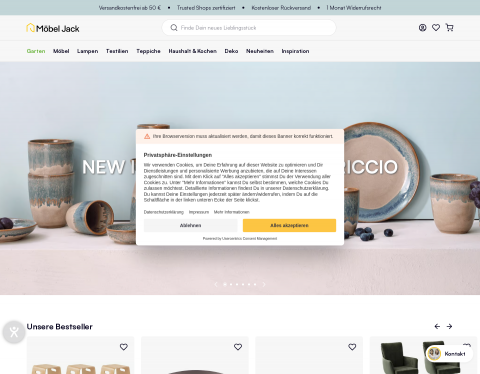 Website-Vorschau von Möbel Jack