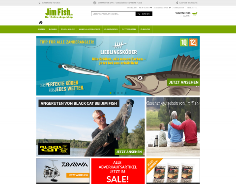 Website-Vorschau von Angelshop Jim Fish