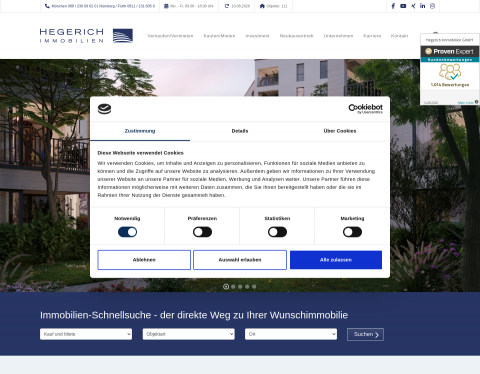 Website-Vorschau von Hegerich Immobilien GmbH