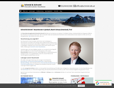 Website-Vorschau von Franz Schmid - Steuerkanzlei Tirol