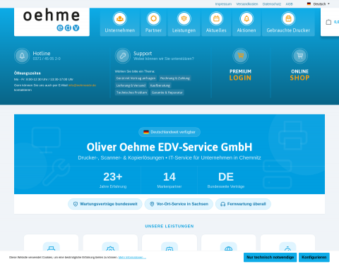 Website-Vorschau von Oehme EDV