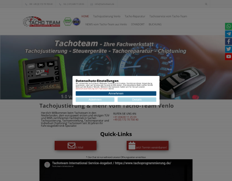 Website-Vorschau von Tachoeinstellung und Tachoreparatur