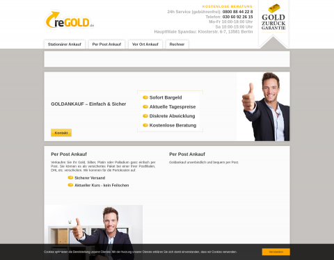 Website-Vorschau von reGold Goldankauf Berlin