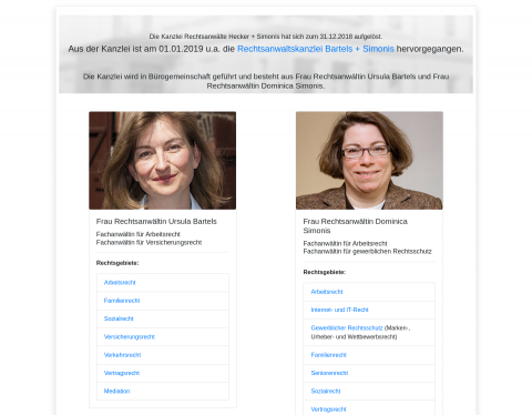 Website-Vorschau von Rechtsanwälte Hecker + Simonis GbR
