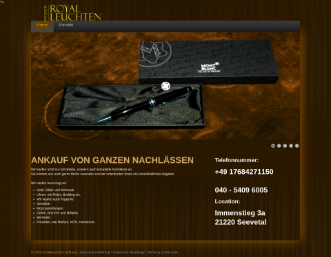 Website-Vorschau von Großer Webshop für Kronleuchter