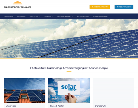 Website-Vorschau von Photovoltaik Preise vergleichen