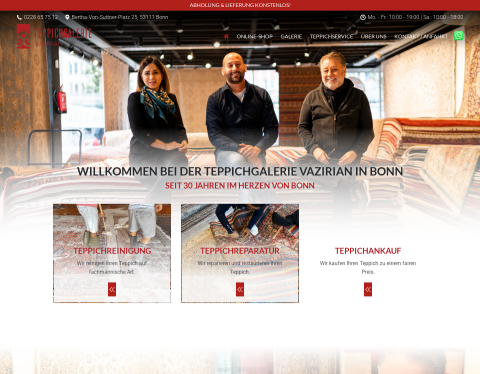 Website-Vorschau von Vazirian Orientteppiche