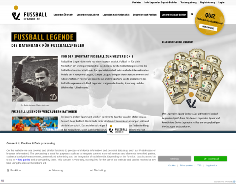 Website-Vorschau von Fußball-Legende Infos