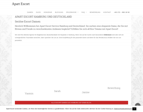 Website-Vorschau von Escortservice Hamburg