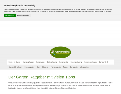 Website-Vorschau von Zuhause im Garten
