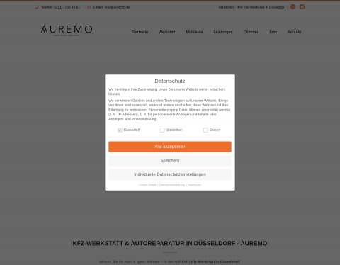 Website-Vorschau von Auremo - Kfz Werkstatt in Düsseldor
