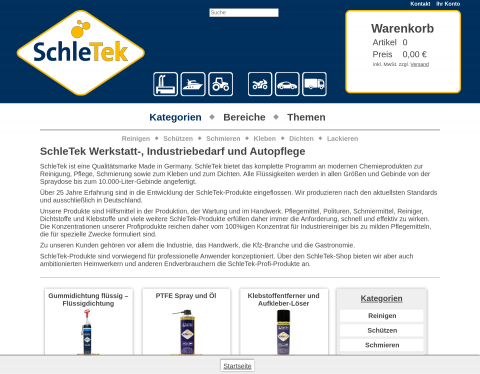 Website-Vorschau von SchleTek Industriebedarf