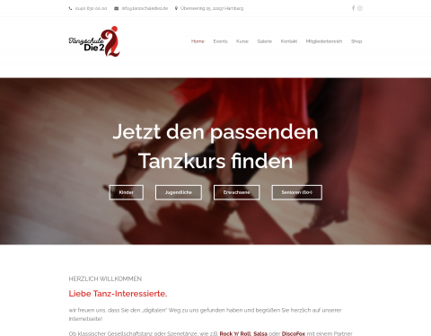 Website-Vorschau von Tanzschule Hamburg die2