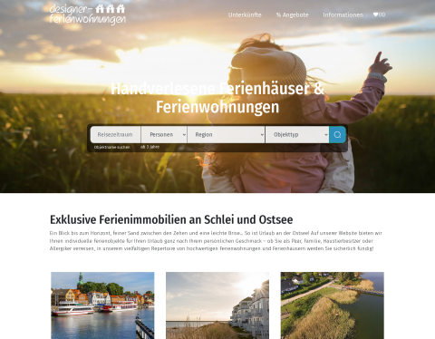 Website-Vorschau von Designer Ferienwohnungen