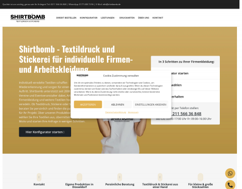 Website-Vorschau von T-Shirt Druck