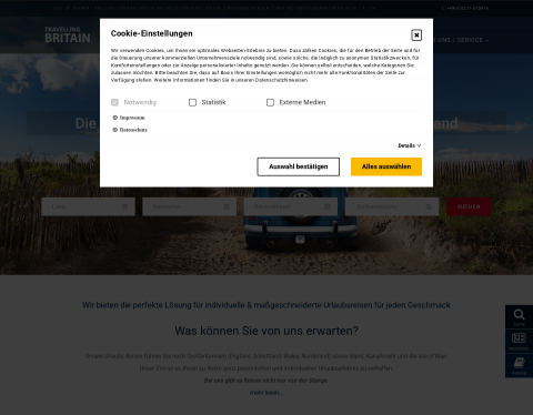 Website-Vorschau von travelling Britain GmbH