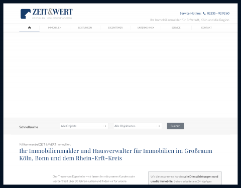 Website-Vorschau von ZEIT & WERT Immobilien