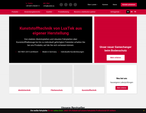 Website-Vorschau von Abstützplatte von LexTek