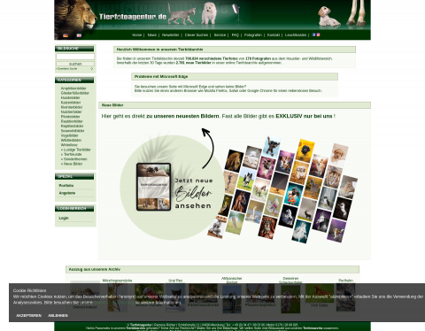 Website-Vorschau von Tierfotoagentur
